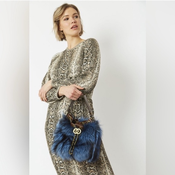 Zara reptile Snake Animal print long sleeve knit midi Sweater dress size M - Picture 2 of 15